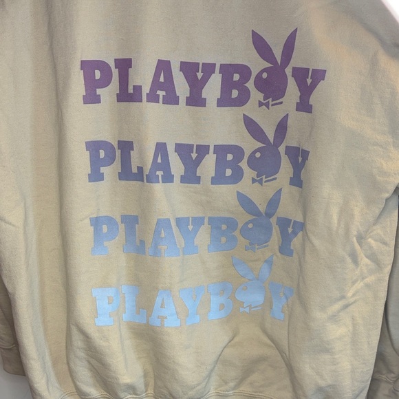 Playboy Cream Sweatshirt with Purple and Blue Accents - Picture 2 of 4